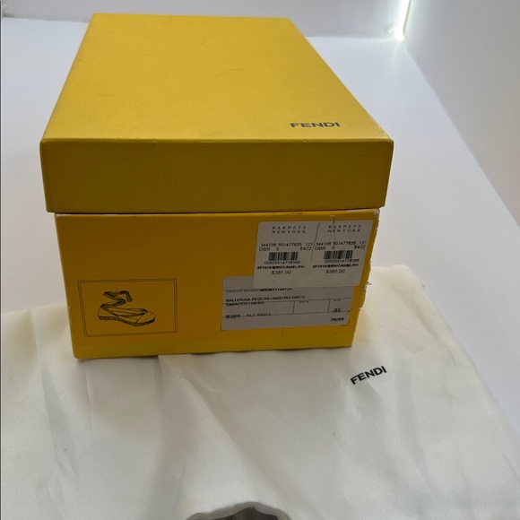 FENDI Black /Brown Ballerina Pequin Espadrilles- Size 5 - Picture 11 of 11